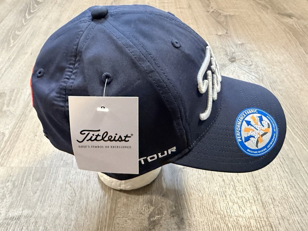 Titleist NXT Tour Adjustable Strap Golf Hat Script NOS Navy Blue NWT