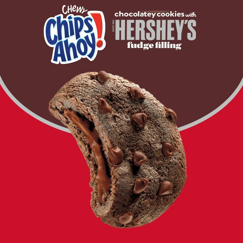 CHIPS AHOY! Chewy Chocolatey Hershey's Fudge Filled Soft Chocolate Chip 14.85 oz