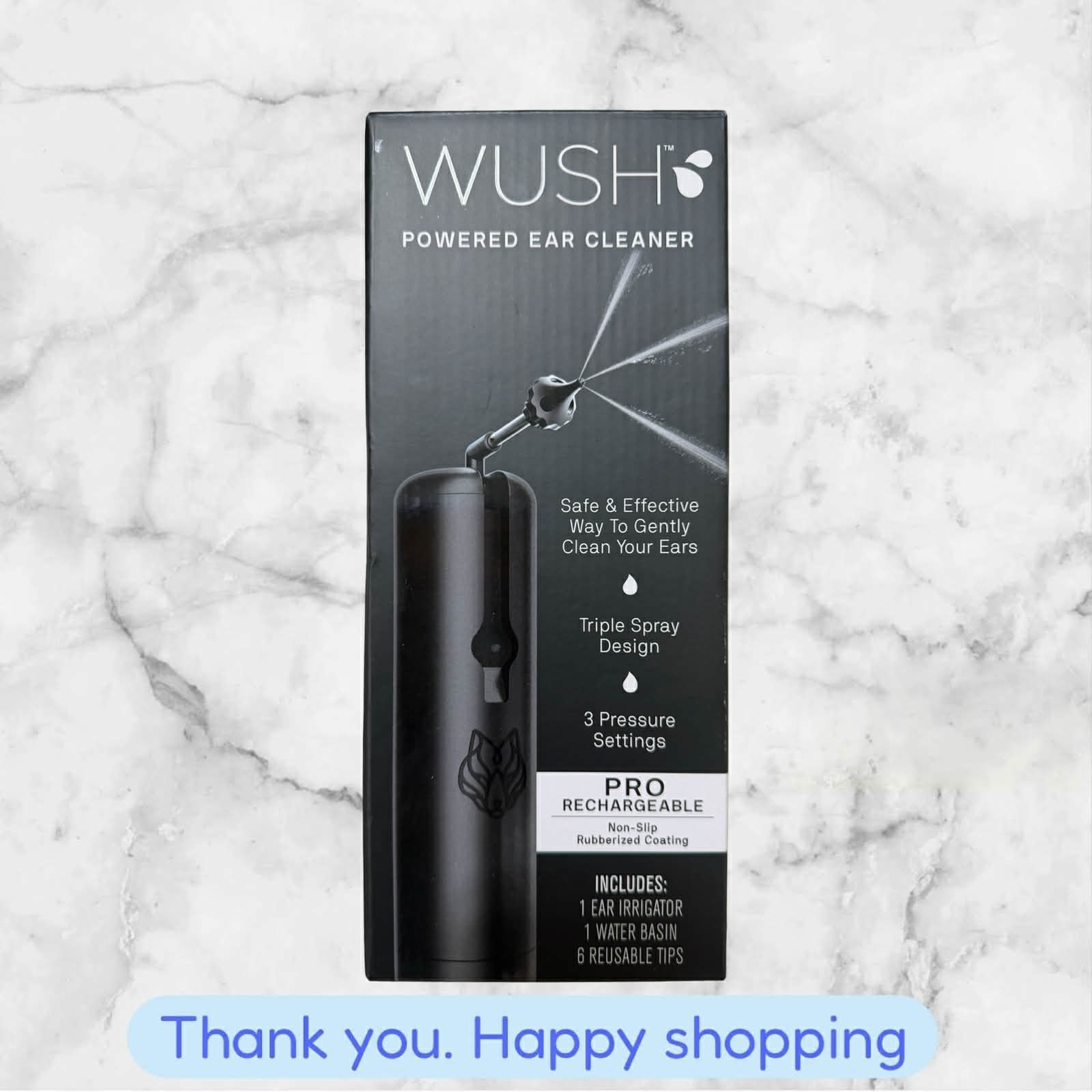 Wush Pro by Black Wolf Deluxe Water Powered Ear Cleaner w 6 Replacement Tips NEW