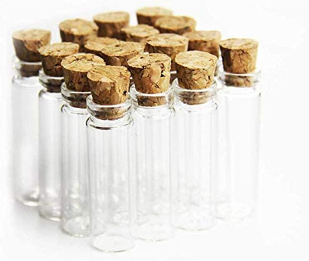 com 60 Pcs 2ml Mini Vials Clear Glass Bottles Jars Tall Tiny Jars with Corks Sto