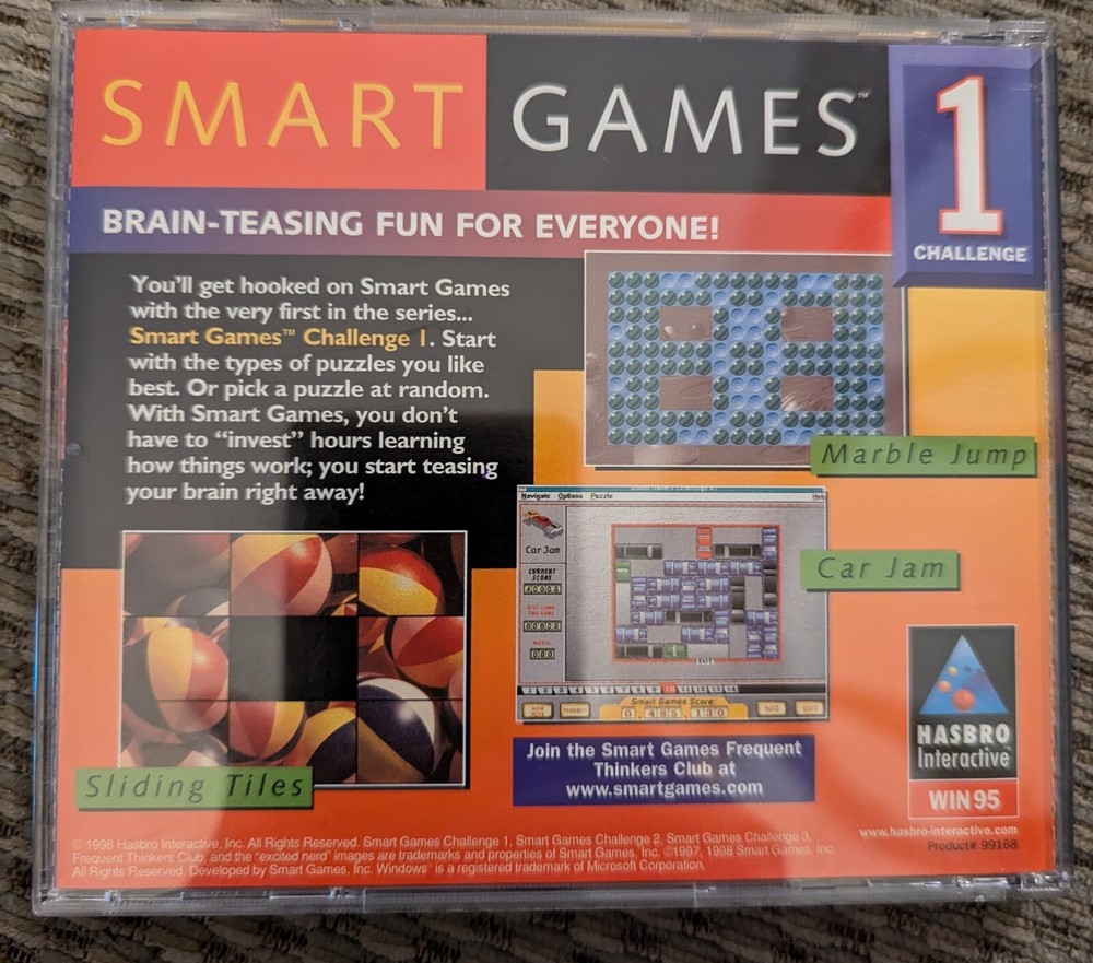 Smart Games 1 - Brain Teasing Fun - Software CD - EUC