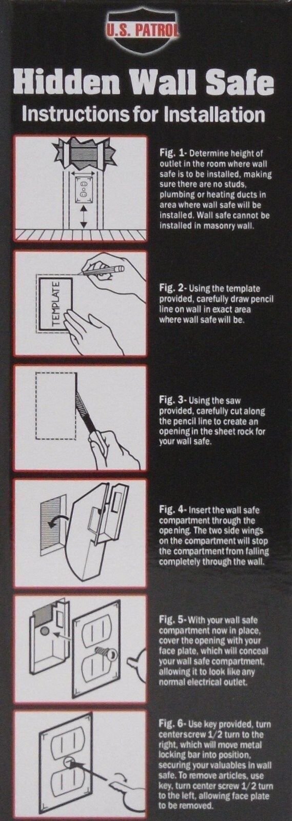 Hidden Wall Safe Security Electrical Outlet Keys Vault Secret Hide Valuables NEW