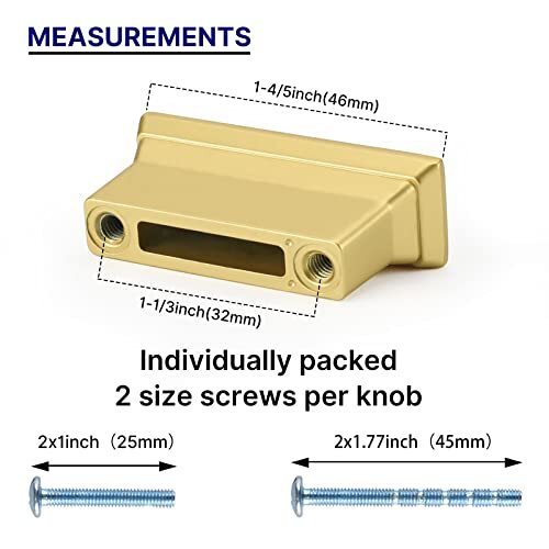 Rergy 10 Pack Gold Cabinet Knobs Brushed Brass Cabinet Knobs Kitchen Dresser ...