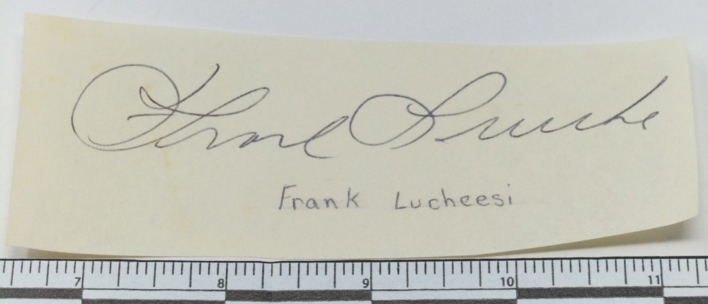 Frank Lucchesi cut autograph