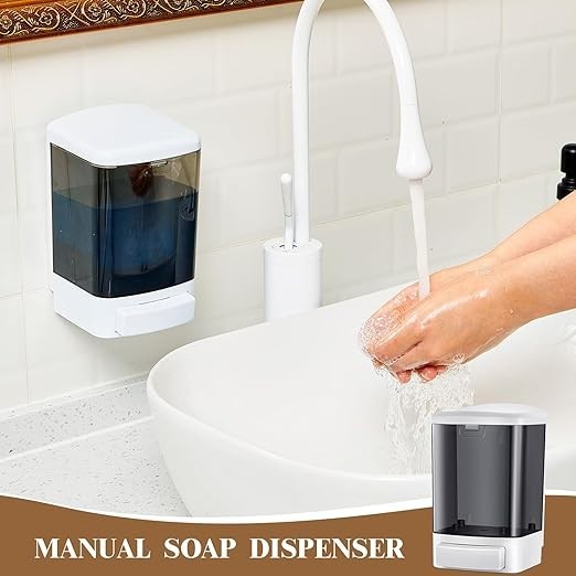 6 Pack Wall Mounted Soap Dispenser for Kitchen & Hotel - 33.8 Oz (Black)