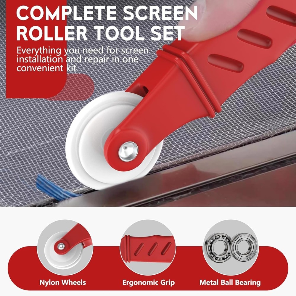 Compact Screen Roller Tool Set with Ergonomic Design - For All Window Types