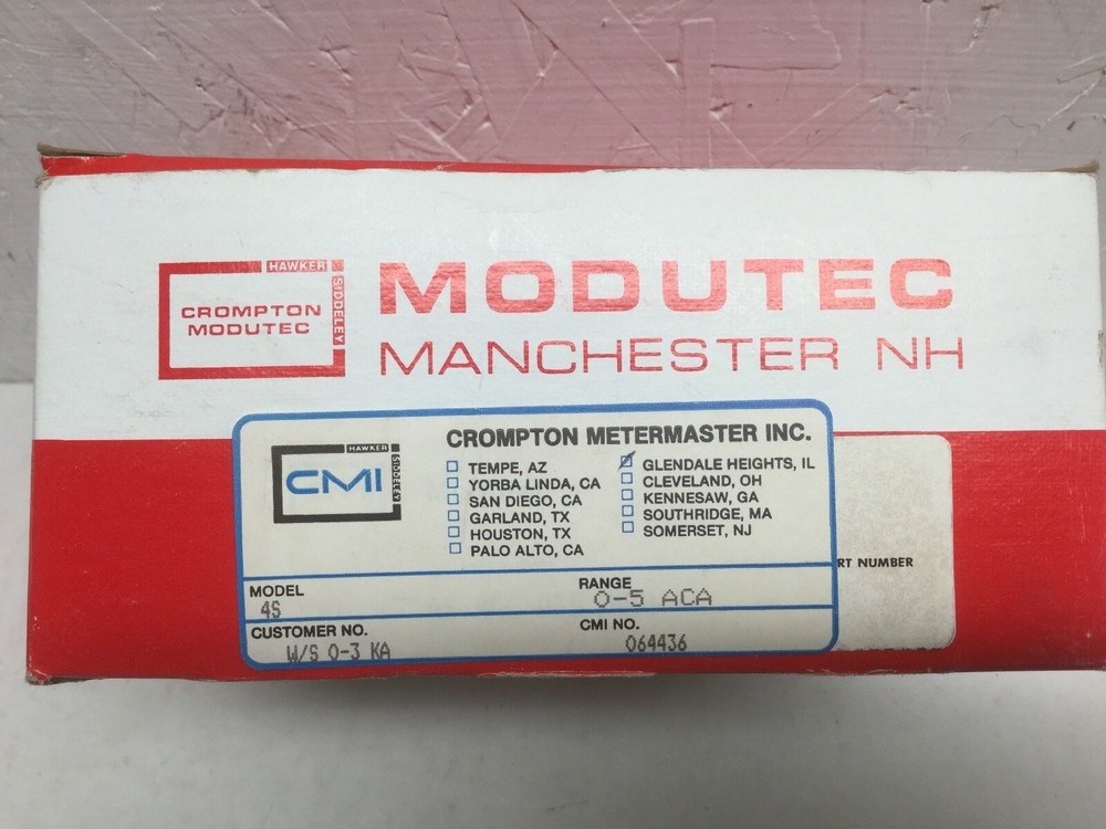 Crompton Modutec CMI 4S Panel Meter 0-3 AC Kiloamperes