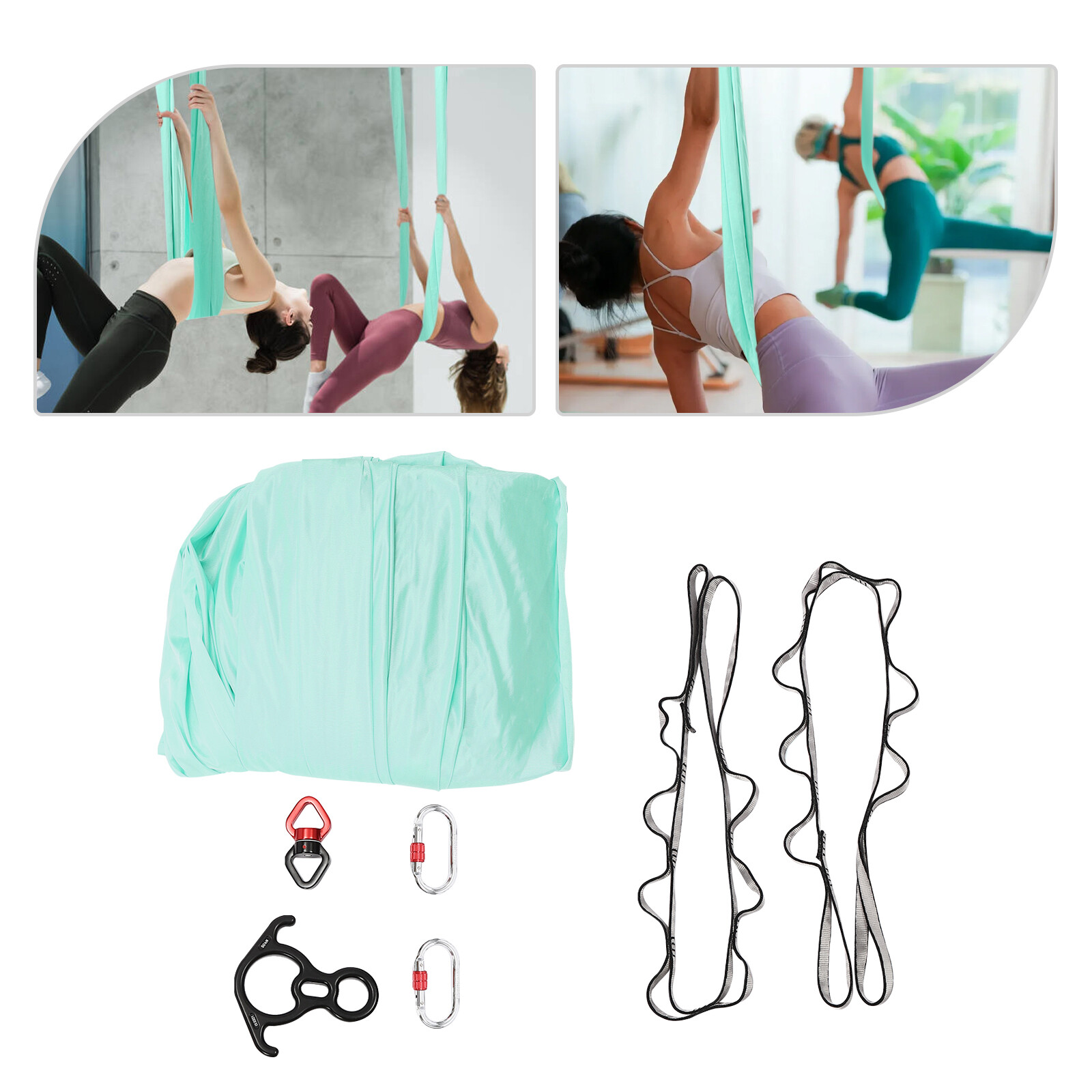 Aerial Yoga Practice Polyester Strap Equipment Yoga Hammock Practice Kit 200kg