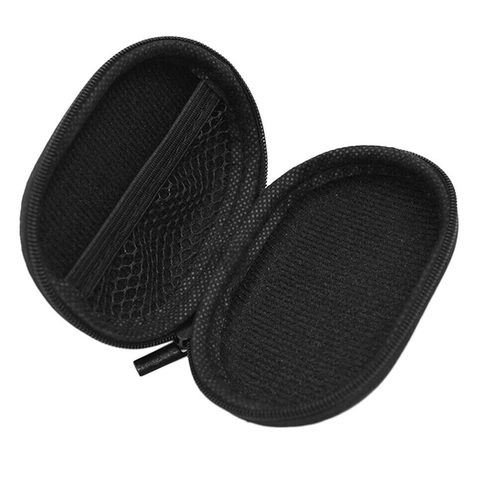 Small EVA Zippered Hard Case for Earphone Earbud Storage - Black