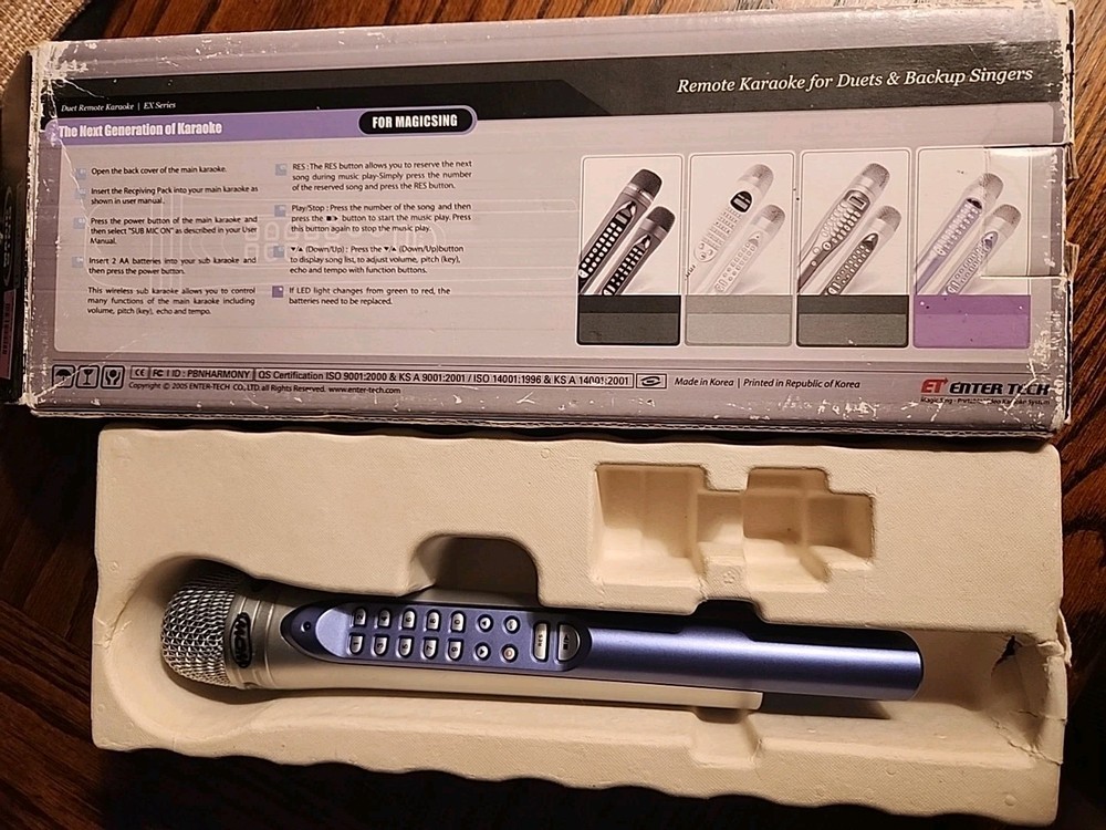 Magic Sing EX190 Wireless Karaoke Microphone only MISSING PART Remote for Duets
