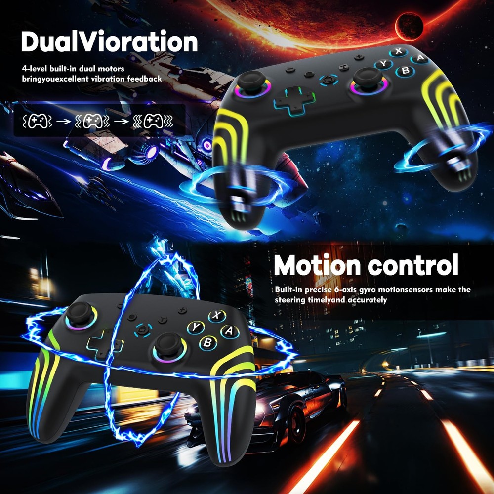 MYSTILUCK Wireless Pro Controller for Switch/Switch 2/Lite/OLED/PC, Gamepad w...