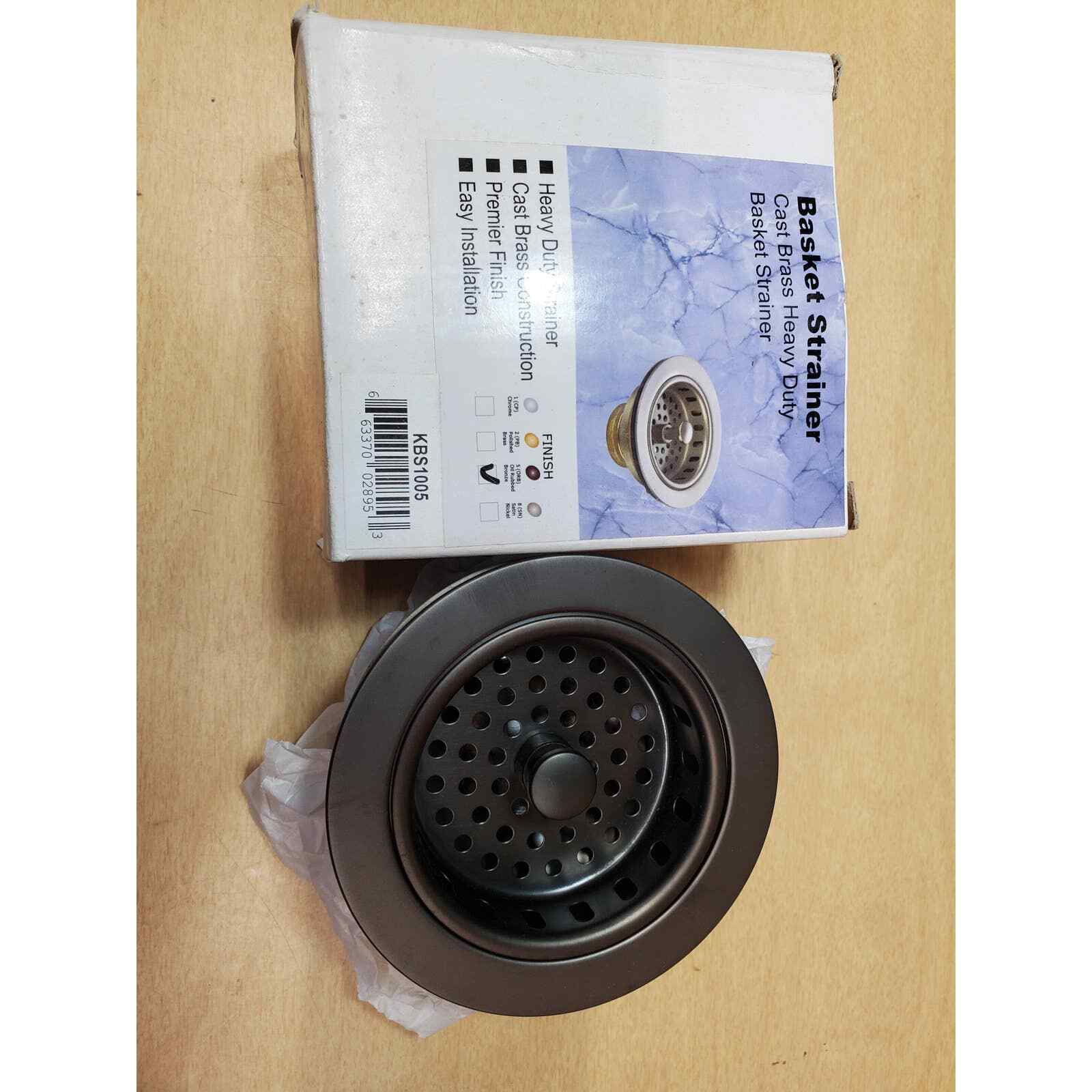 Kingston Brass Basket Strainer Cast Brass Heavy Duty Oil Rubbed Bronze KBS1005