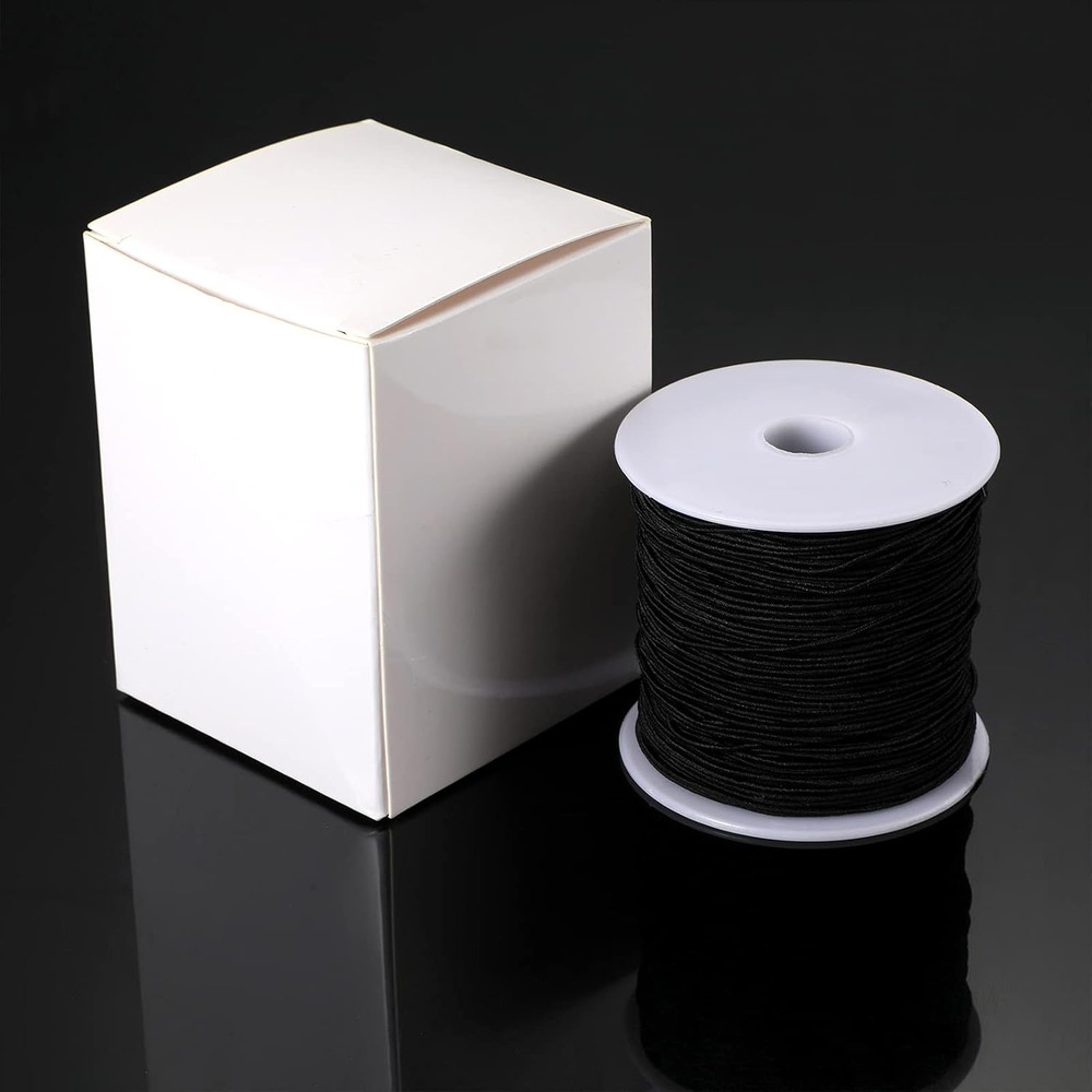1Mm Elastic String Black Elastic Cord for Jewelry Thread Stretchy String for Bra