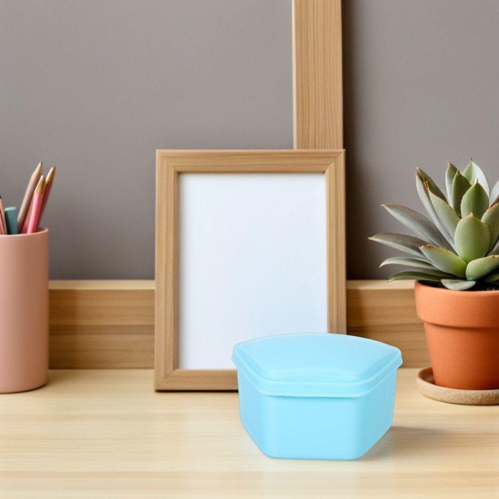 4 Pcs Portable Dentures Box Storage Case Soaking Container Holder Retainer