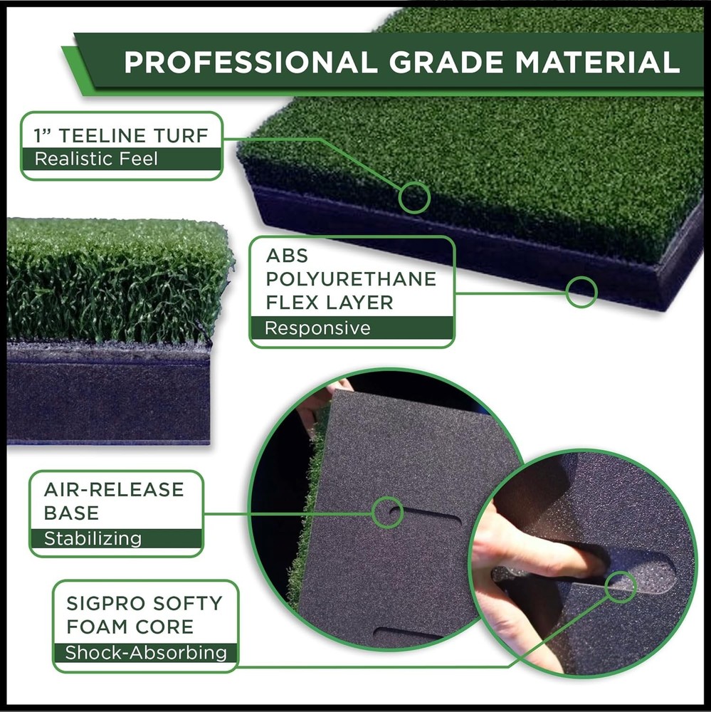 SIGPRO Hitting Strips - Professional-Grade, Replaceable Golf Hitting Mat - Re...