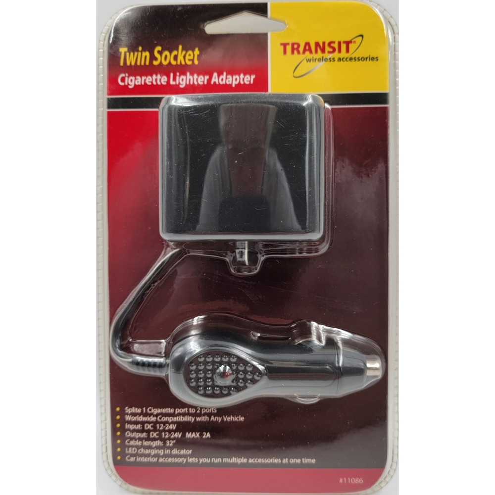 Universal 12 Volt Twin Power Sockets Cigarette Lighter Socket Adapter
