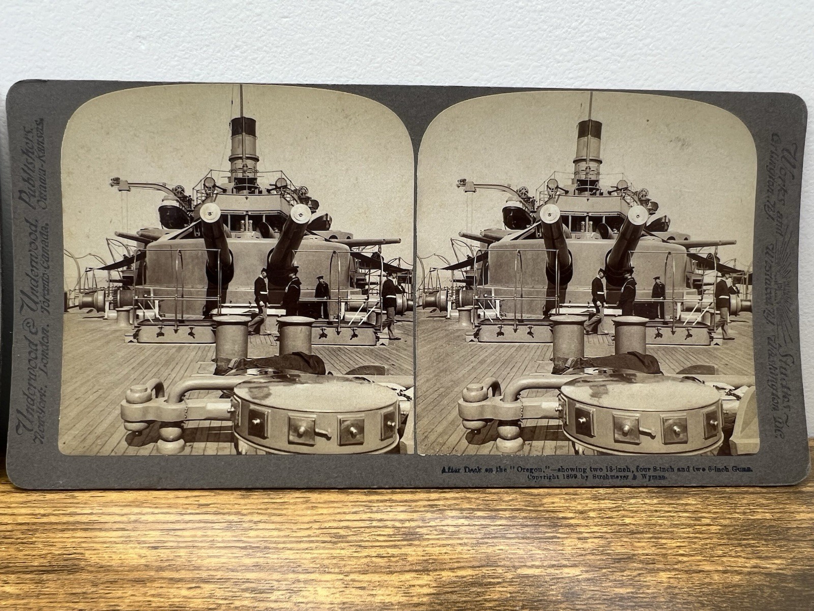 Lot 2 Spanish American War Stereoviews 1898 USS IOWA & OREGON Battleship Navy