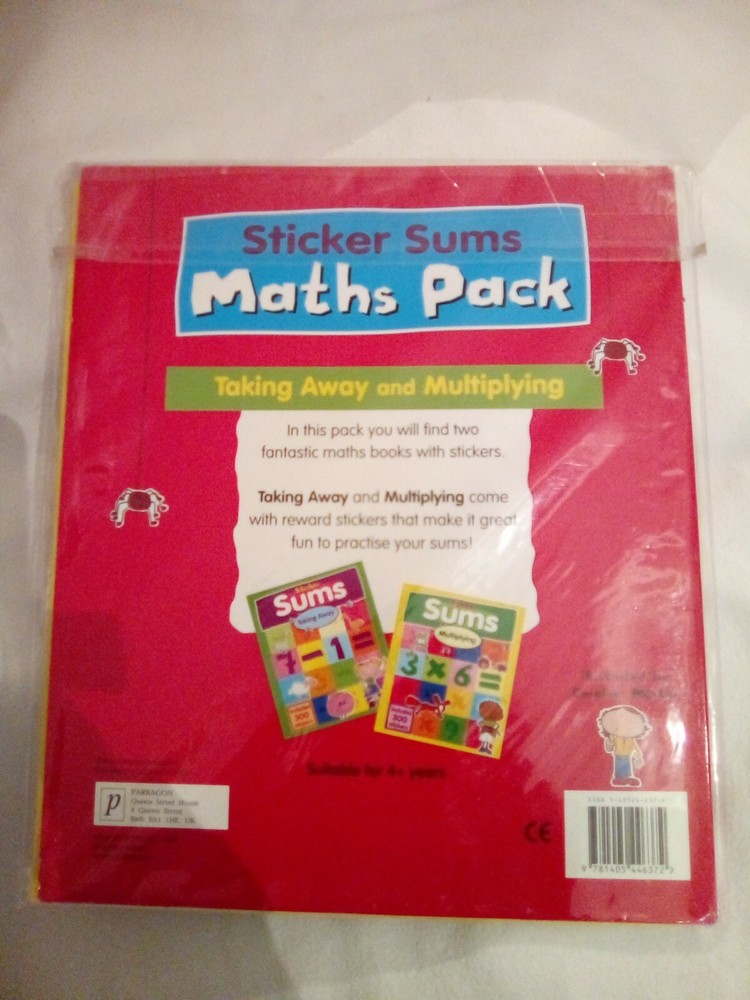 Sticker Sums Maths Pack Taking Away and Multiplying For 4+Years