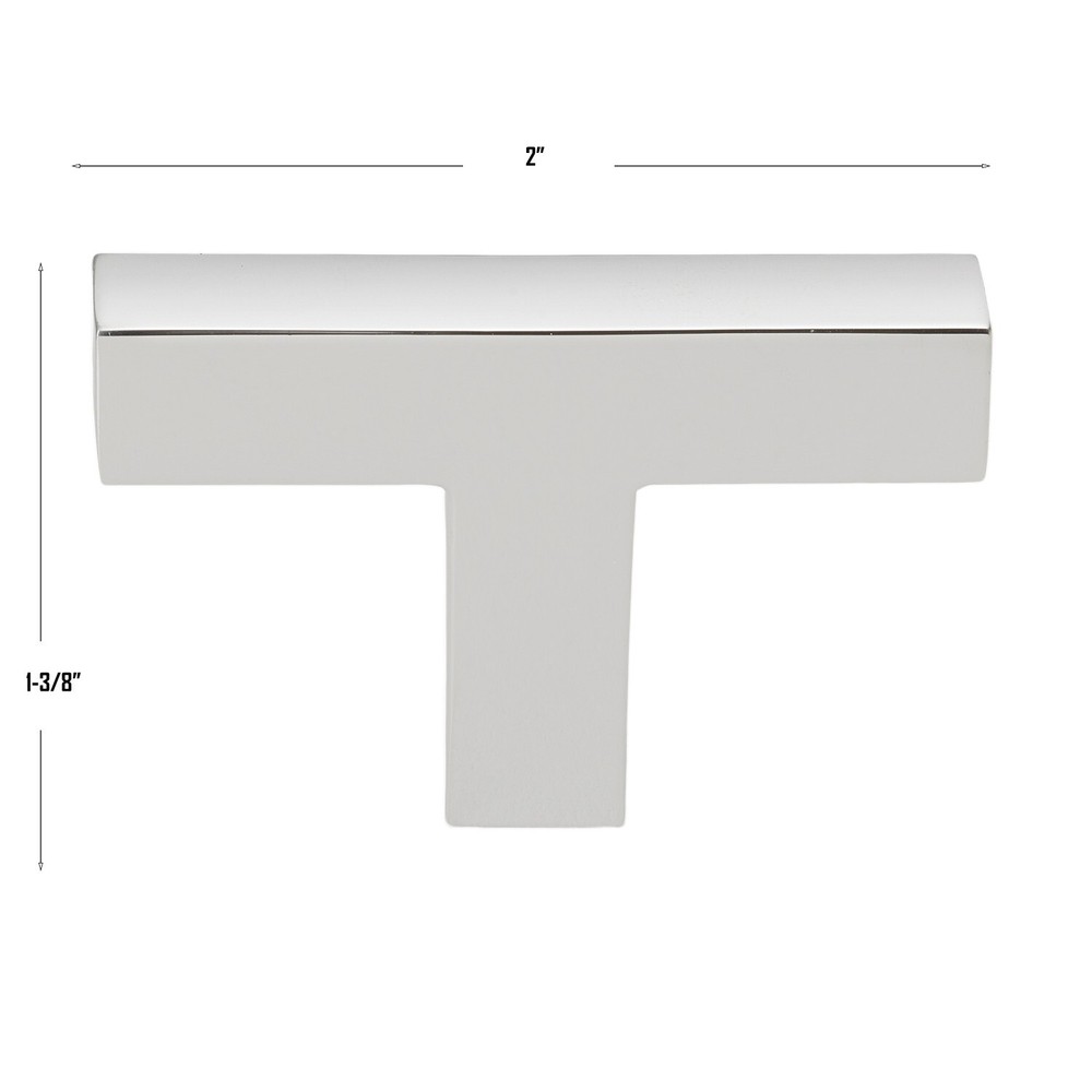 GlideRite 2-Inch Solid Square Cabinet T-Knob - 21683-T-PC-1