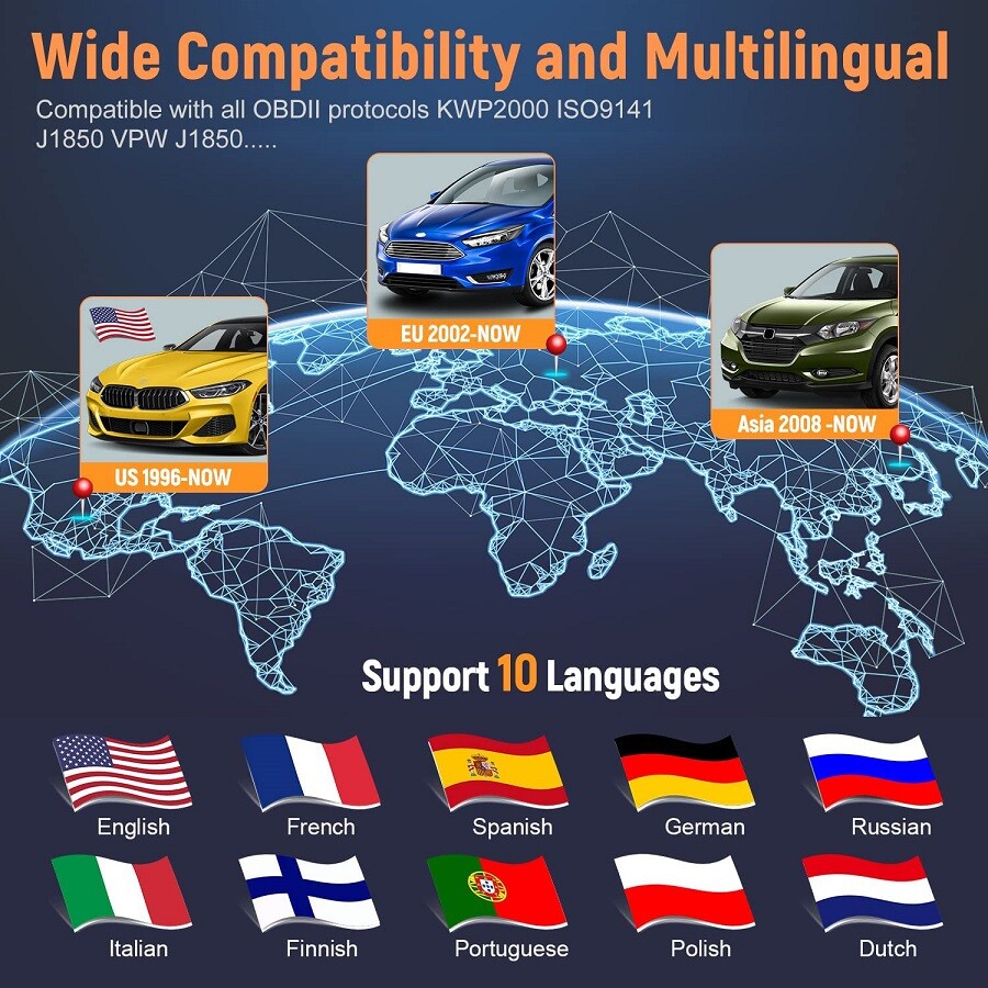 Professional OBD2 Diagnostic Device Car Scanner Check Engine Light Code Reader