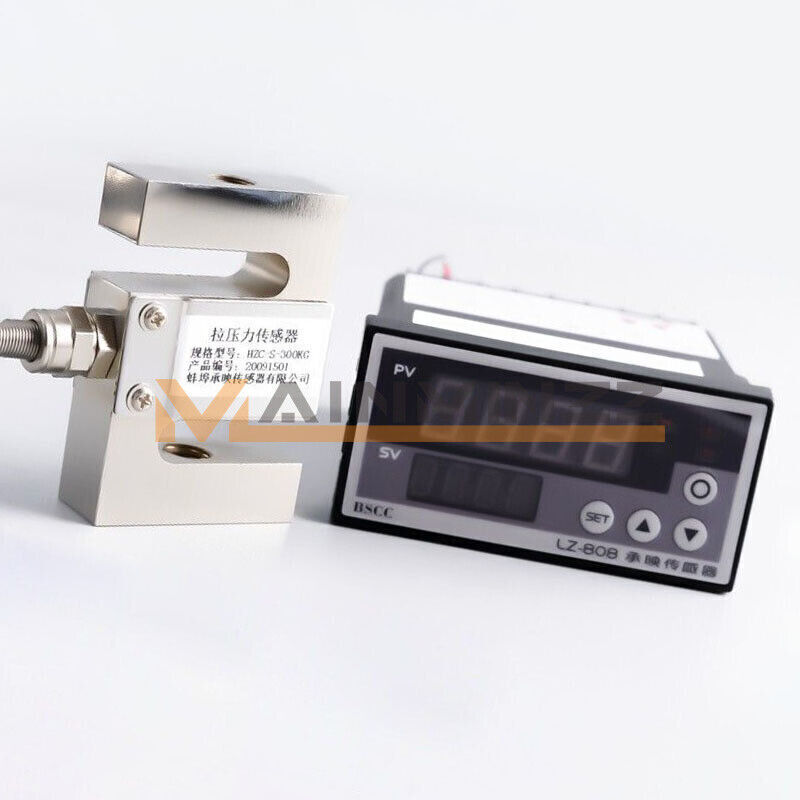 1x Load Cell Force Measuring Pull and Pess S-type Pressure Sensor with Indicator