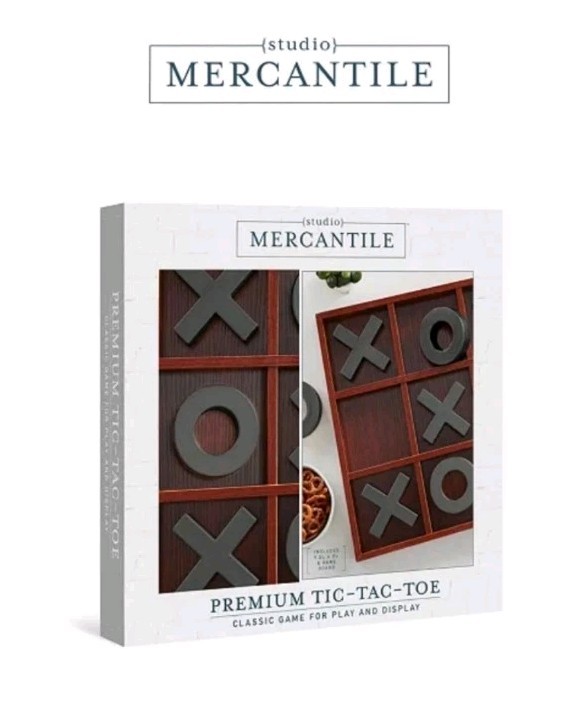 Studio Mercantile Premium Solid Wood Tic Tac Toe Board Game