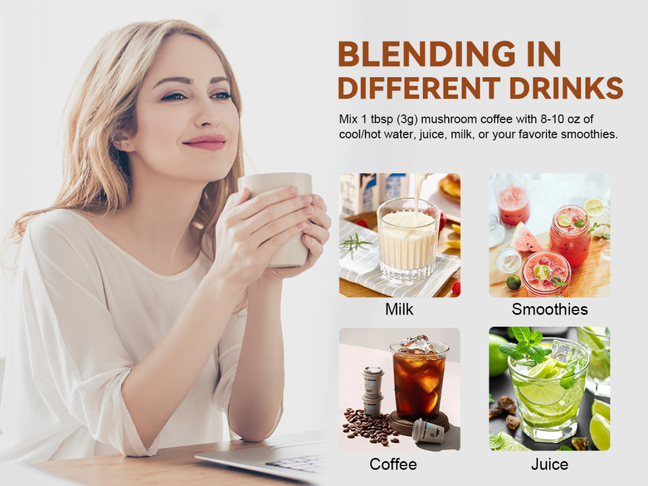 New Mushroom Coffee Organic Coffee 60 Servings in One Pack, No Odor, Exp 12/2027