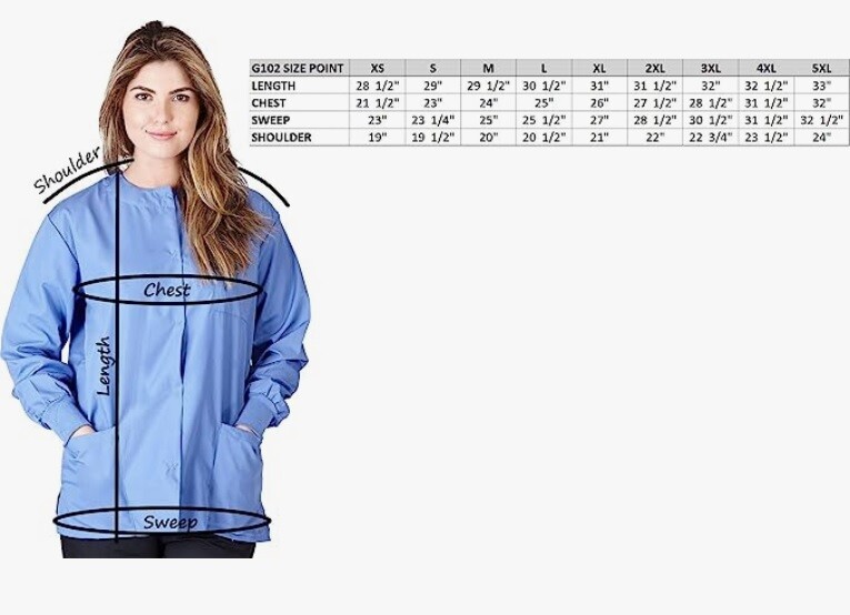 Unisex Medical Hospital Nursing Warm Up Top Scrubs Jackets 3-Pockets for Women