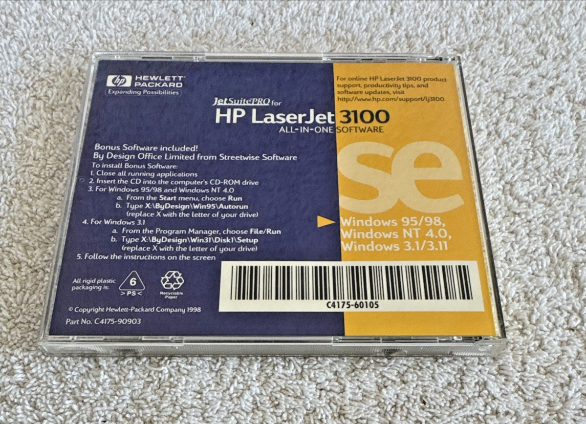 JetSuitePro for HP LaserJet 3100 All-in-One Software CD-ROM