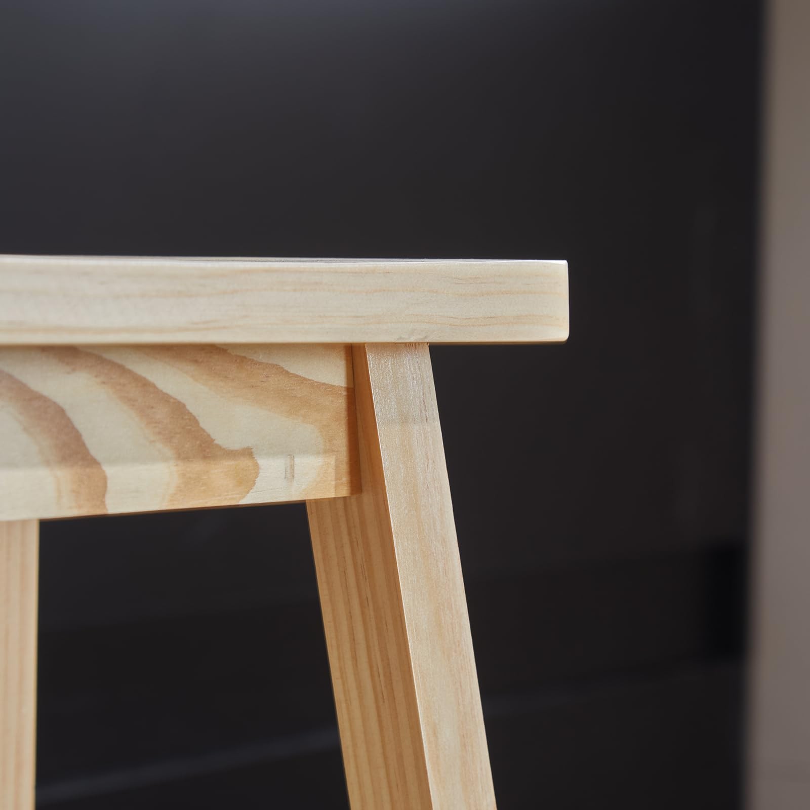 Counter Height Bar Stools Set of 2, Solid Wood Saddle-Seat, Stools for Kitchen