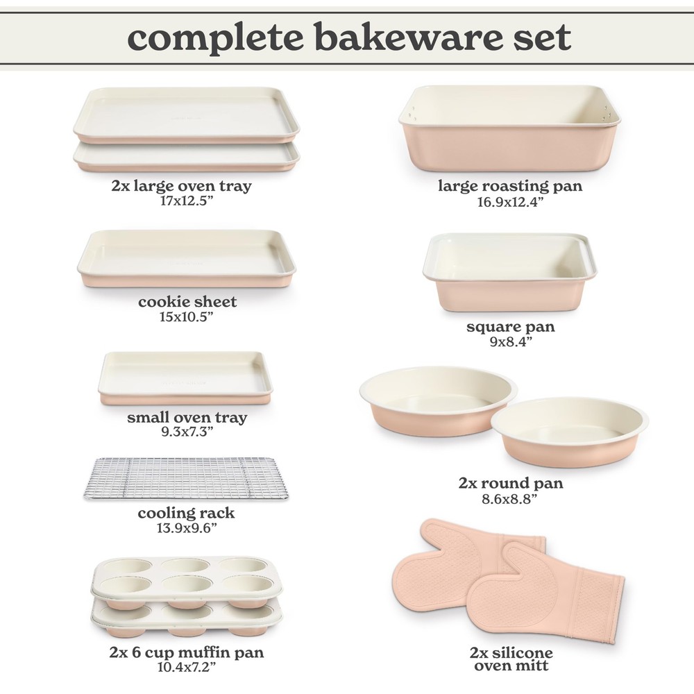 Nonstick Stackable Bakeware Set - Deluxe Heavy Duty, Durable, Easy Release Ba...