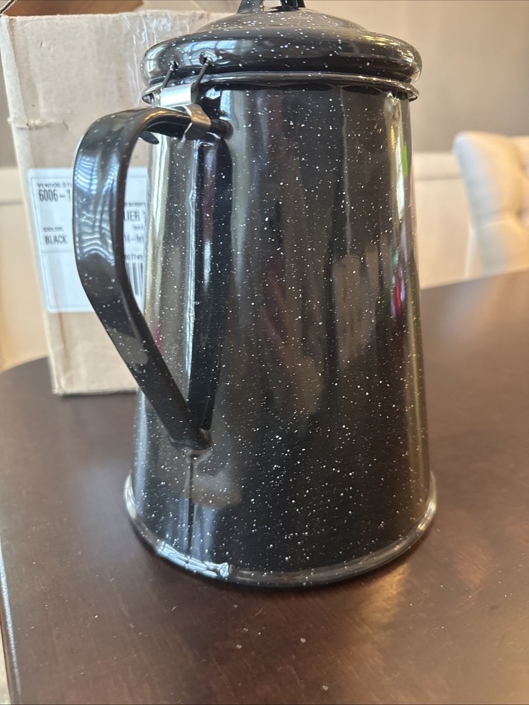 Granite Ware Coffee Boiler, 12 Cup - Speckled Black