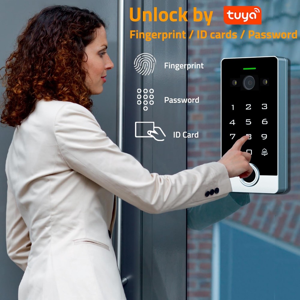 Smart WiFi Video Intercom & Doorbell Tuya Access Control System, All-Metal Fi...