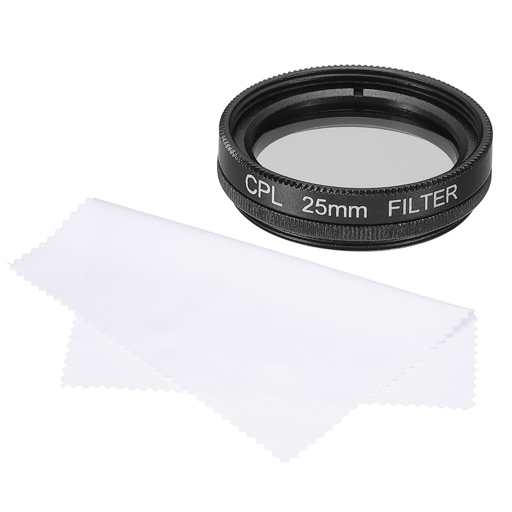 25mm Circular Polarizer Filter, Polarizing Filter with Cleaning Cloth