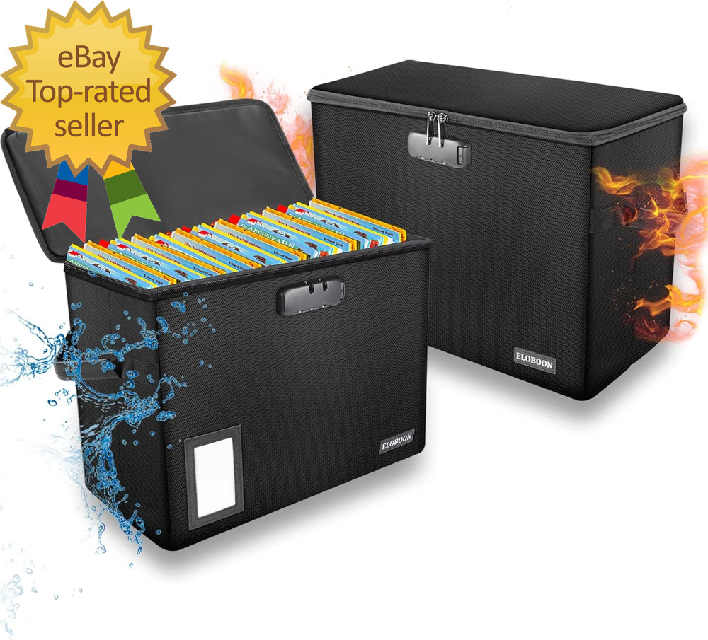 2 Pack Comic Book Storage Box,  Fireproof & Water-Resistant Comic Book Box