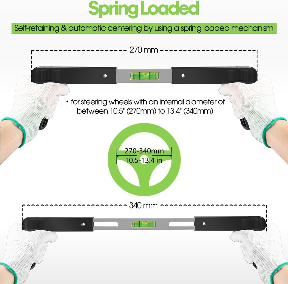 Steering Wheel Level Alignment Tool for Most Steering Wheel, Spring-Loaded Steer