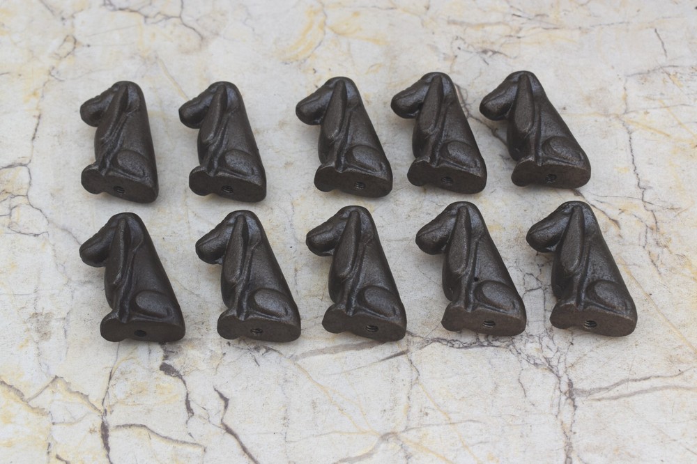 Vintage Cast Iron Dog Shape Knobs Drawer Cabinet Door Handles Knobs Pulls 10pcs