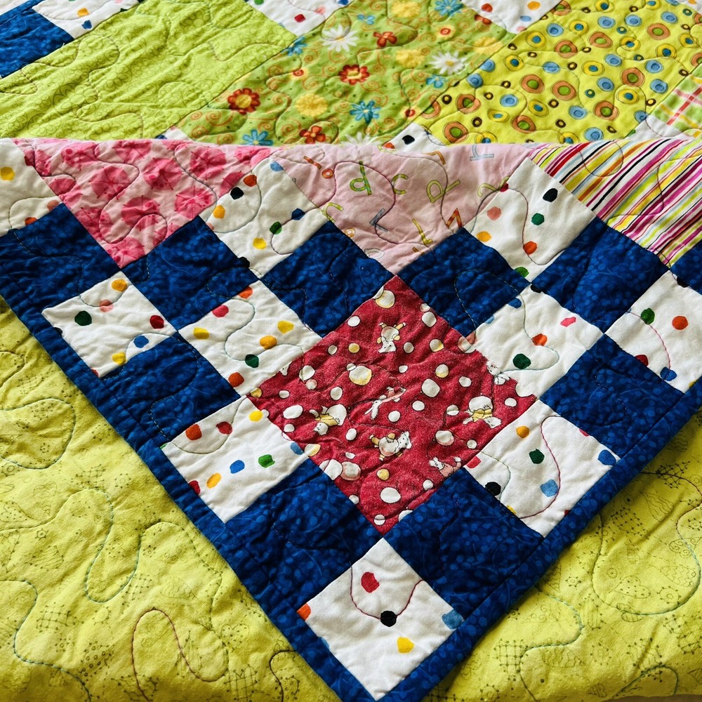 38”x52” Beautiful Handmade Optimistic Quilted Throw.