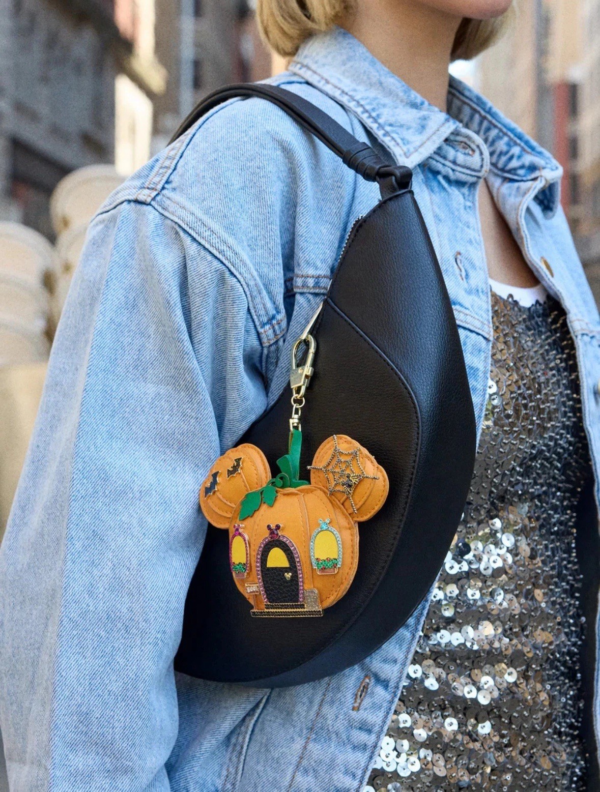 Baublebar Disney Mickey Haunted Pumpkin Puff Bag Charm IN HAND READY TO SHIP