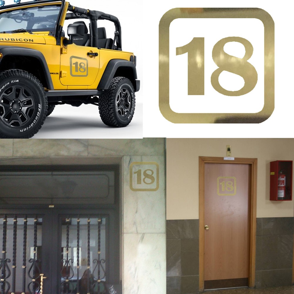 Number 18, Sticker Cut Vinyl Version v1sq C