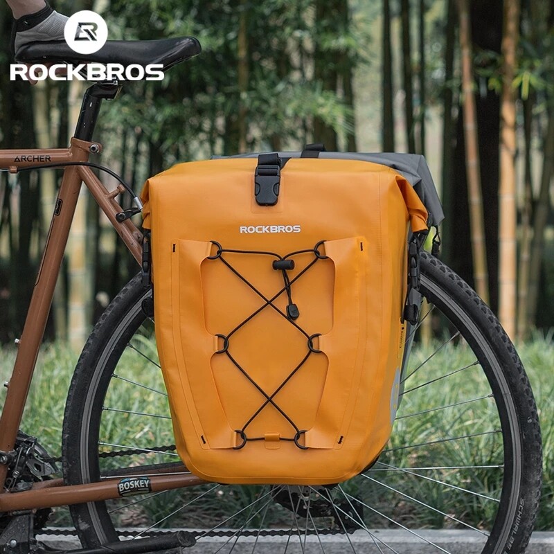 ROCKBROS Waterproof Bike Rear Rack Seat Bag Storage Pouch Trunk Seat Pannier 25L