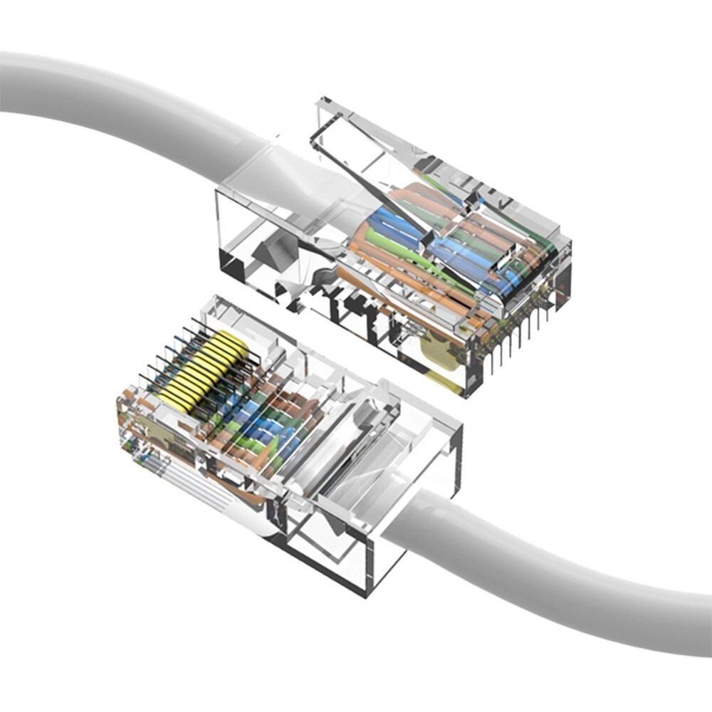 0.5FT Cat5e RJ45 Ethernet LAN Network UTP Non-Booted Patch Cable Copper White
