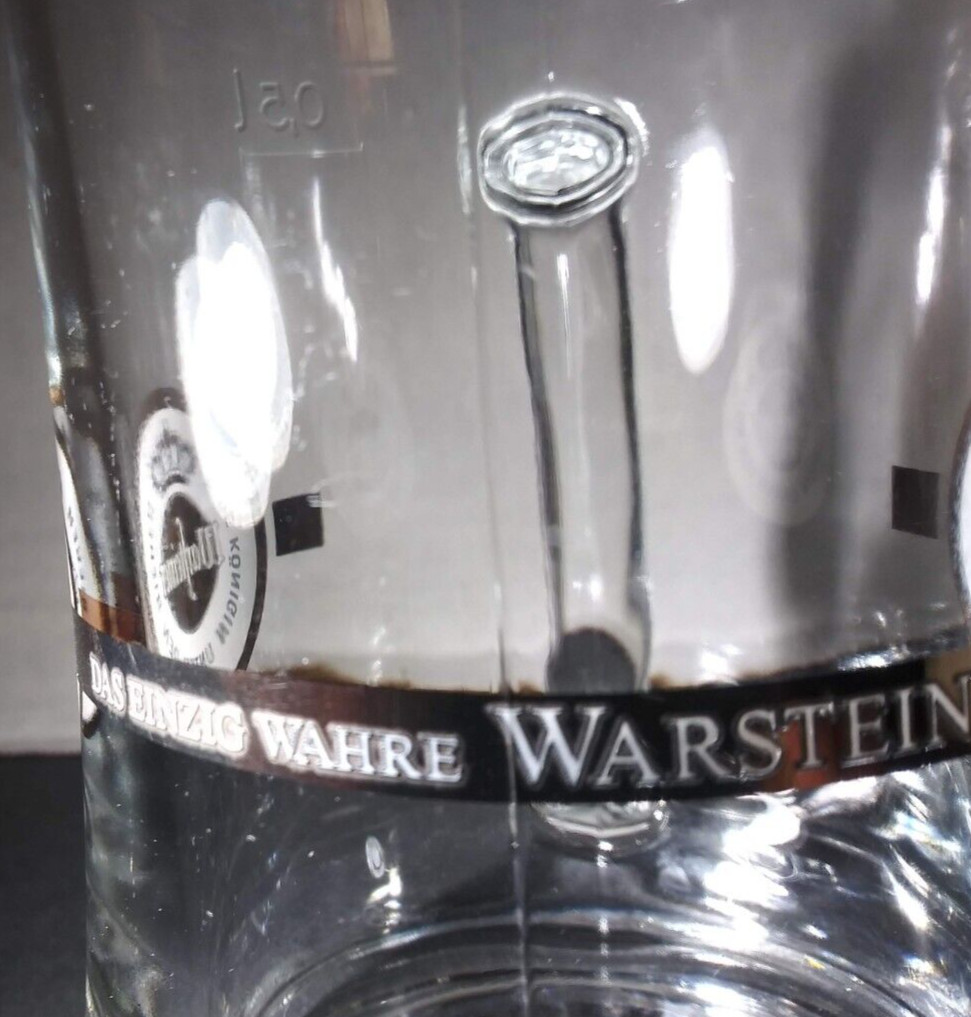 Warfteiner Beer Mug Stein Eine Konigin Unter Den Bieren .5L Glass German Beer