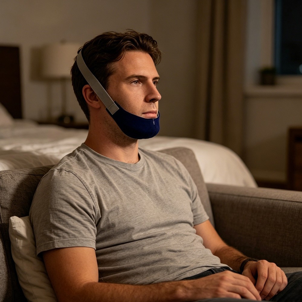 Snoring Chin Strap Comfortable Adjustable Sleep Solution for Better SleepQuality