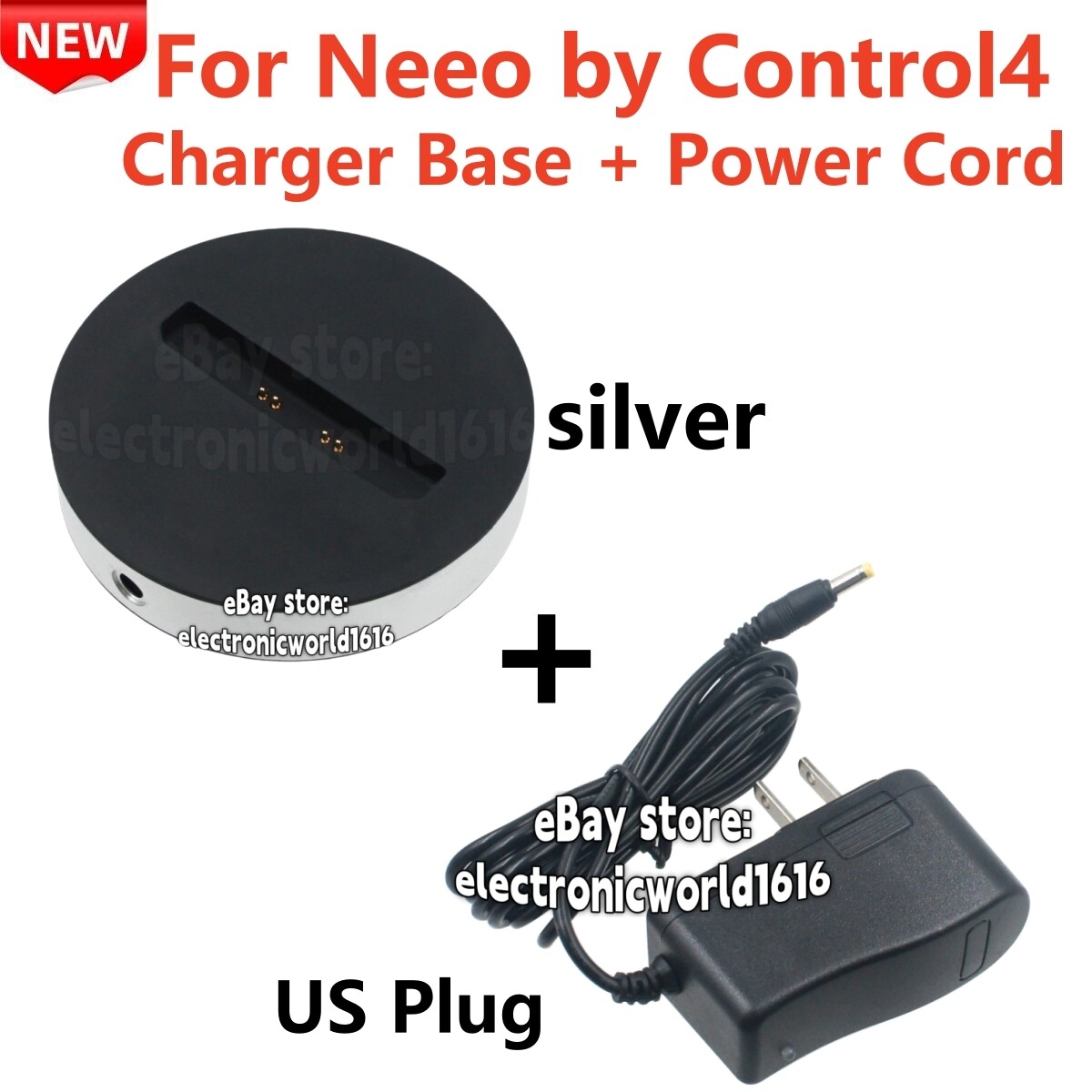 Charger Base+Power Cord For Neeo by Control4 NE-RMT Remote Control Assembly Set