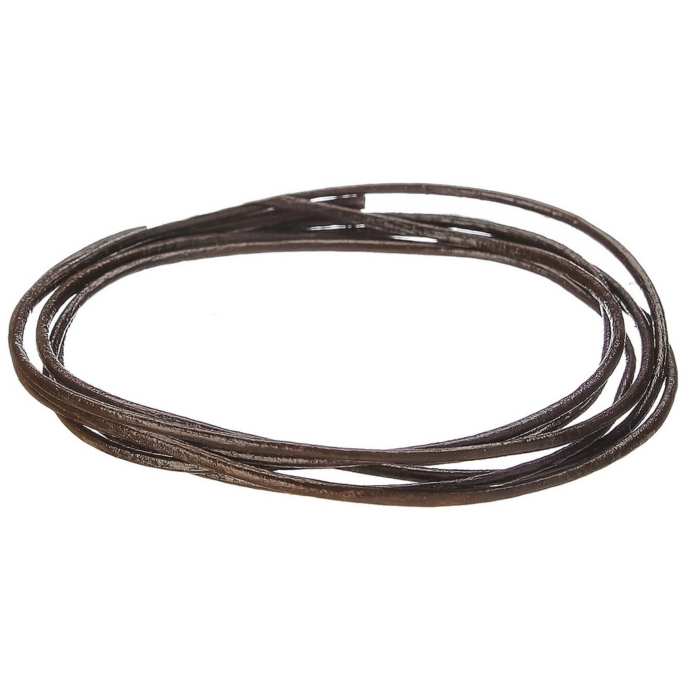 Round Leather Lace 1mmX2yd Packaged Brown