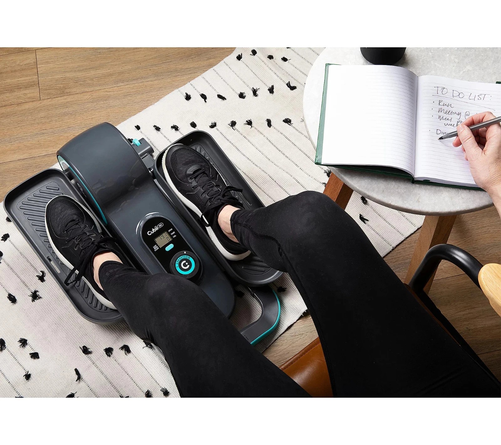 Cubii Go Seated Elliptical w/ Wheels Handle & Mat SAND COLOR - FREE SHIPPING