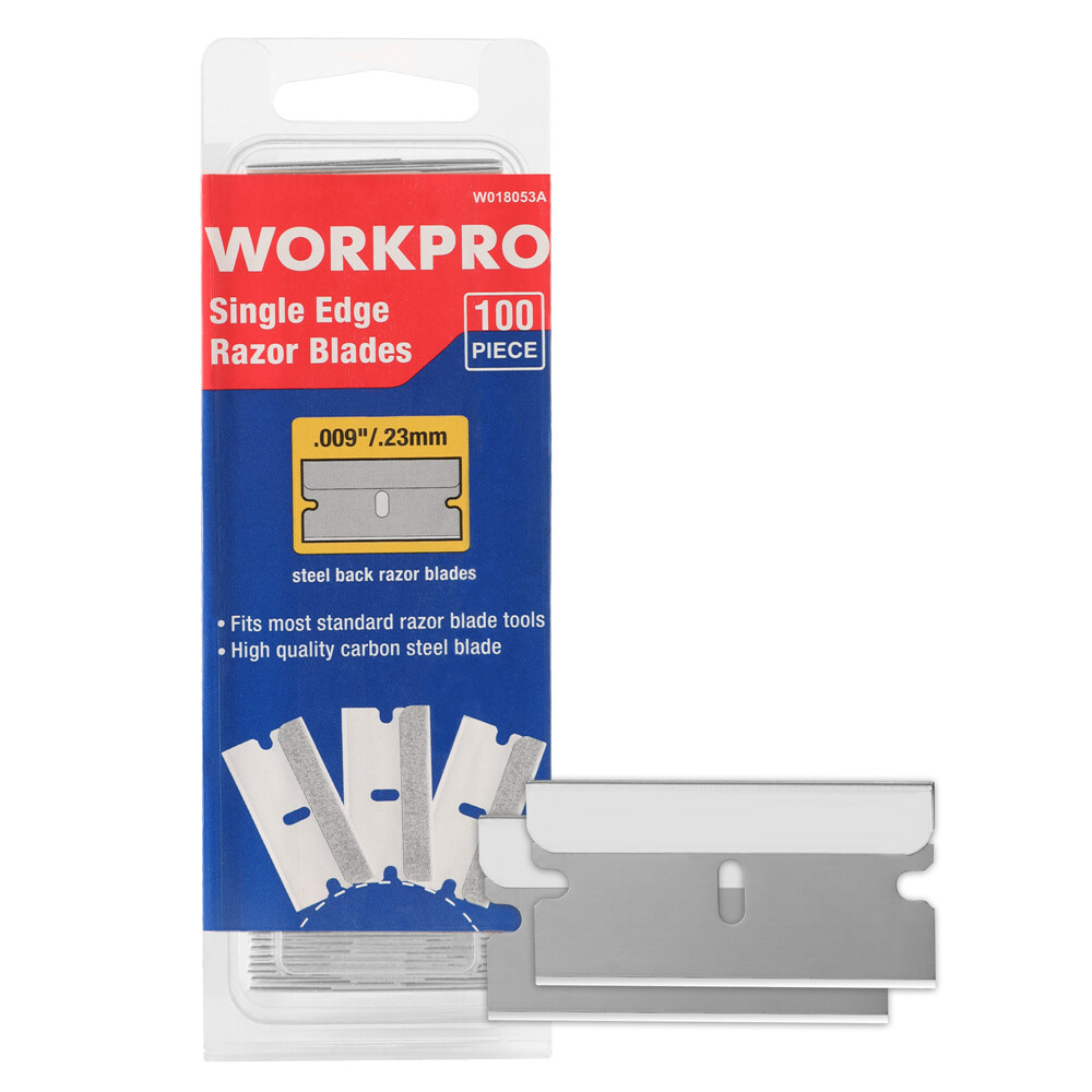 WORKPRO 100PC Single Edge Razor Blades Scraper Razor Blades One Edge Razor Blade