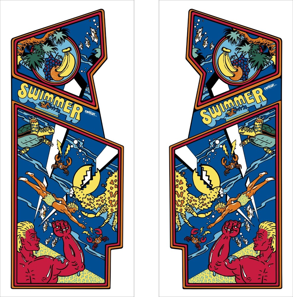 Swimmer Side Art Decal Set - Full Wrap for Arcade Game