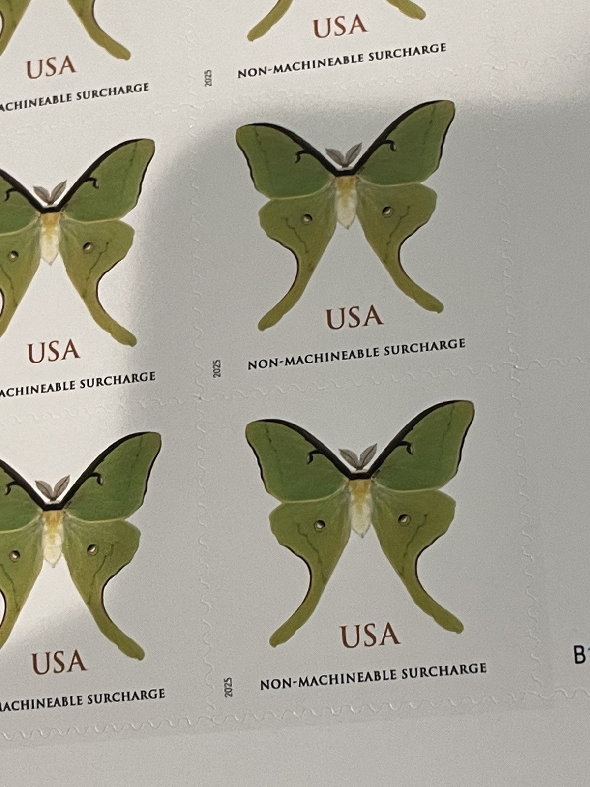 USPS Postage Stamps Sheet of 20 Non Machinable LUNA MOTH